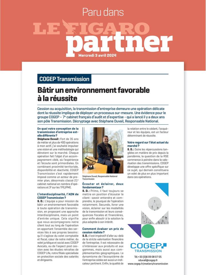 Article le Figaro du 3 avril 2024